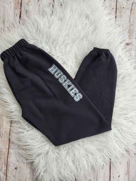 Huskies Black Joggers (adult & youth)