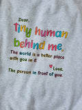 Tiny Human Behind Me sweatshirt