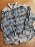 Black & Gray Button Down Flannel