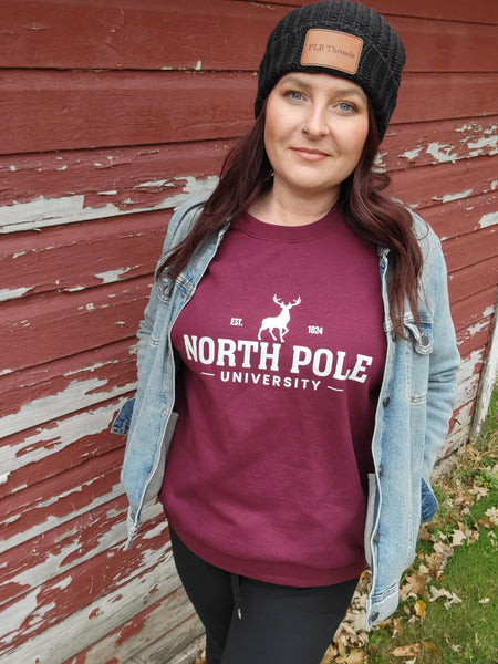 North Pole University sweatshirt